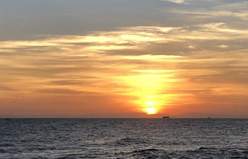 伊良湖岬灯台周辺からの夕日