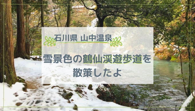 山中温泉 雪景色の鶴仙渓遊歩道（こおろぎ橋～あやとりはし）を散策したよ